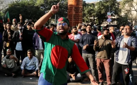 Violence Erupts in Bangladesh Following Activist Sharif Hadi’s Death
