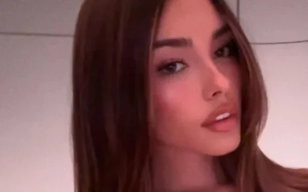 Madison Beer Stuns in Lace Bra and Minidress Selfie
