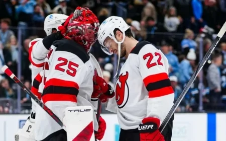 Markstrom Shines with 32 Saves as Devils Edge Mammoth