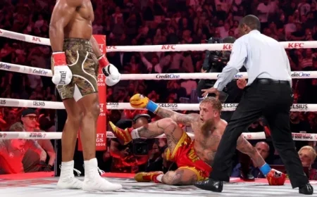 Anthony Joshua Defeats Jake Paul with Sixth-Round Knockout