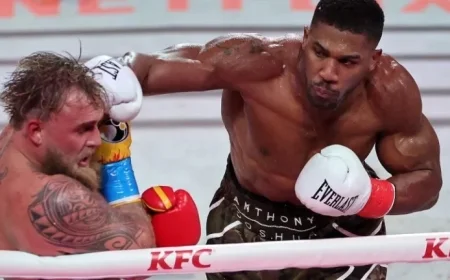 Anthony Joshua Defeats Jake Paul in 6th Round Heavyweight Knockout Victory