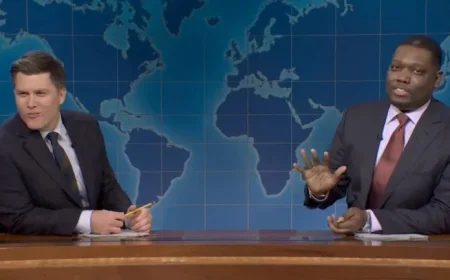 Michael Che Pranks Colin Jost with Unscripted Joke Exchange