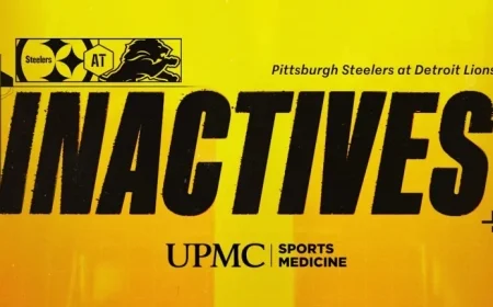 Steelers Announce Inactive Players for Week 16 Against Lions