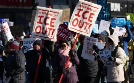 Thousands Rally in Minneapolis Against ICE in Support of Immigrants