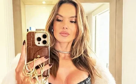 Alessandra Ambrosio Dazzles in Leather Corset During Ski Trip