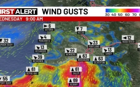 Strong Windstorm Threatens Christmas Eve in I-5 Corridor