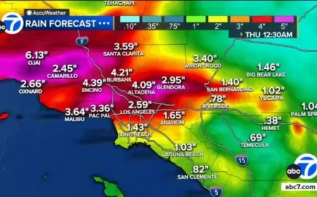Atmospheric River to Bring Storm, High Flash Flood Risk in Southern California
