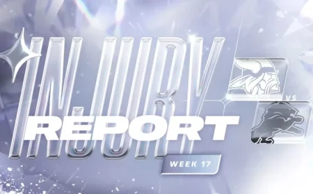 Vikings vs. Lions Week 17 Injury Report Released