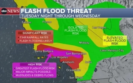 Southern California Faces Uncommon ‘High Risk’ Flash Flood Threat Wednesday
