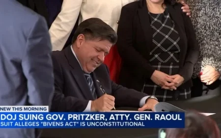 DOJ Sues Illinois Officials Over Law Shielding Immigrants in Public Spaces