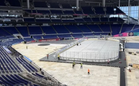 Construction Begins on Winter Classic Rink for Rangers-Panthers Game in Miami