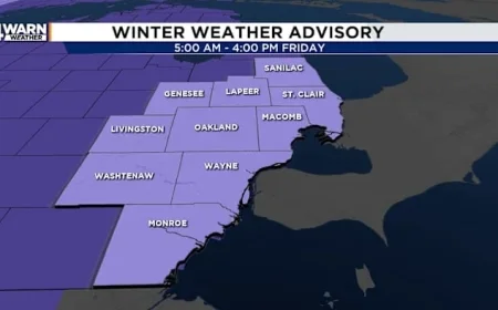 Freezing Rain Triggers Winter Weather Advisory in Southeastern Michigan