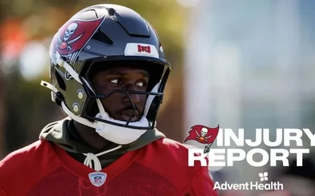 Key Players Godwin Jr., Wirfs, Evans Miss Practice