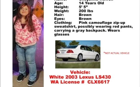 Amber Alert Activated for Missing 14-Year-Old Lummi Girl