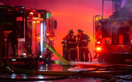 Portland Firefighters Extinguish Waterfront Blaze