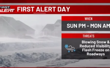 Wintry Mix Disrupts Travel Through Monday Morning