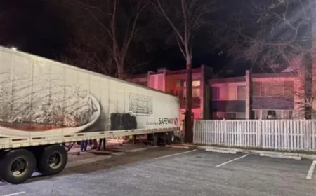 Tractor-Trailer Crashes Through Fence, Nearly Hits Rockville Apartment Building