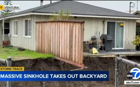 Sinkhole Destroys Ventura Family’s Backyard