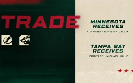 Minnesota Wild Trades for Boris Katchouk, Sends Michael Milne to Lightning