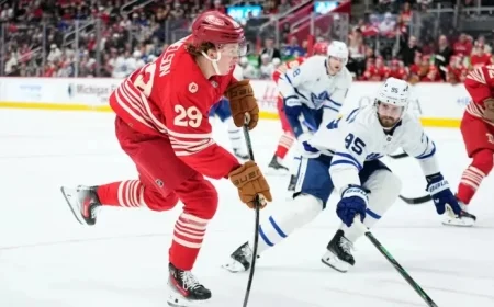 Edvinsson’s Overtime Goal Secures Red Wings Victory Over Maple Leafs