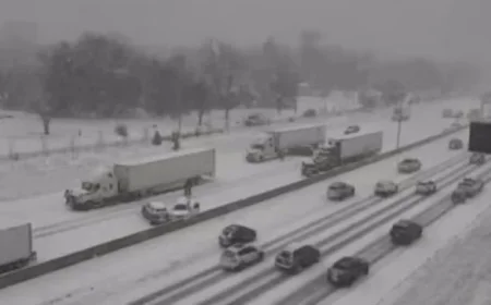 Snow Squall Triggers Crash, Closing I-75 North in Detroit