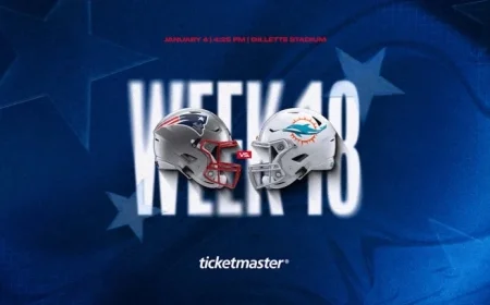 Patriots vs. Dolphins Set for Sunday, January 4 at 4:25 PM