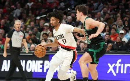 Sharpe Leads Blazers to Victory with 26 Points Against Celtics