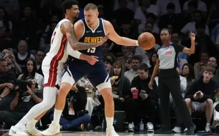 Nikola Jokic Exits Miami Game with Knee Injury