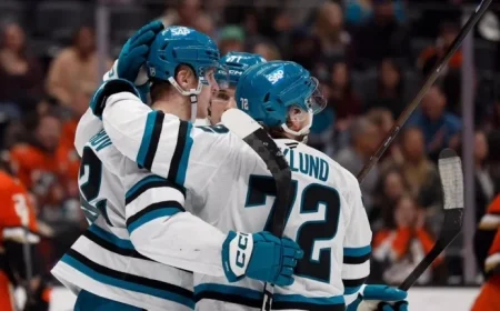 Macklin Celebrini Leads Sharks to 5-4 Win Over Ducks with 60 Points