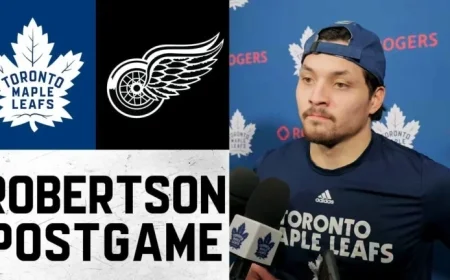 Nicholas Robertson Shines in Post-Game at Detroit Red Wings, Dec 28, 2025