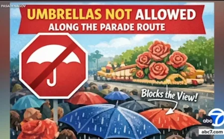 Pasadena Officials Ban Umbrellas Along Rose Parade Route