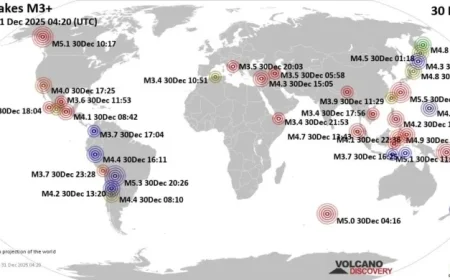 Global Earthquake Summary: December 30, 2025