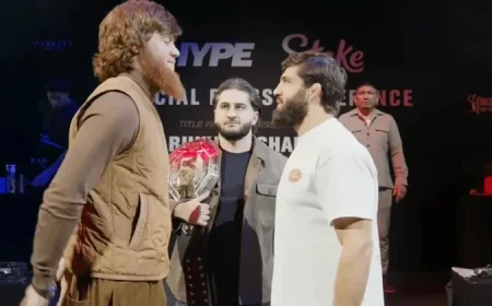 Arman Tsarukyan and Shara Magomedov Intense Staredown Before Hype Fighting Match
