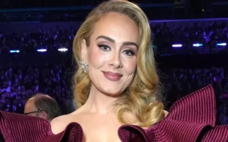 Adele Steps Out in a Rare, Cozy Polo Sweater