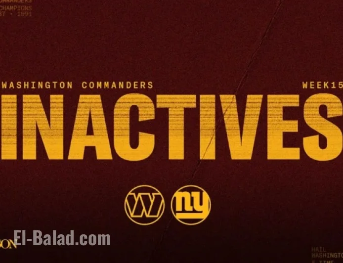 Week 15 Inactives: Commanders Face Giants