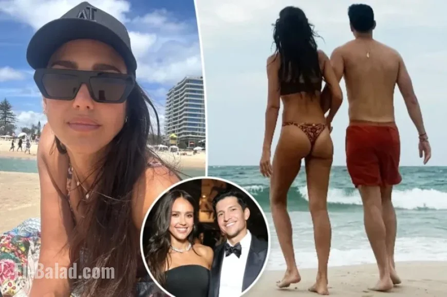 Jessica Alba Flaunts Thong Bikini in Romantic Beach Outing with Danny Ramirez