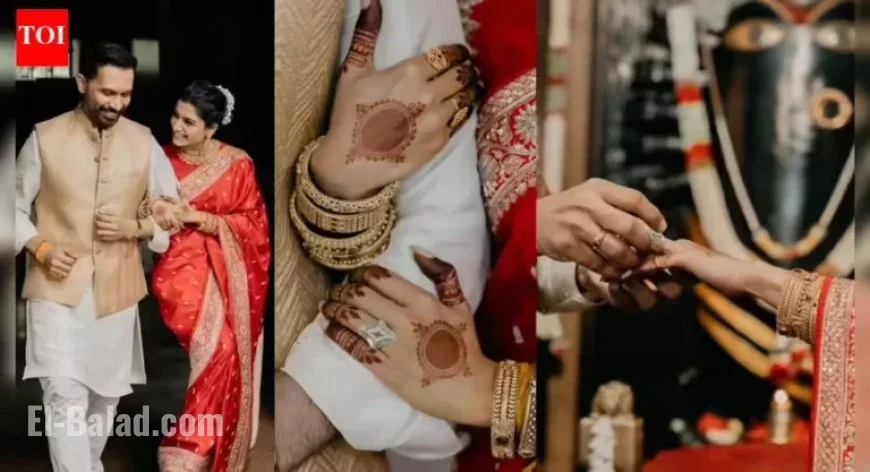 Samantha Ruth Prabhu Dazzles in Red Saree, Flaunts Wedding Ring with Raj Nidimoru