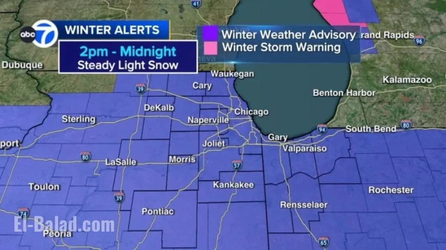 Chicago Weather: More Snow Monday; O’Hare, Midway Recover from Flight Cancellations