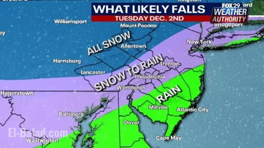Philadelphia Weather Alert: Snowstorm to Hit Tuesday with Snow, Wintry Mix