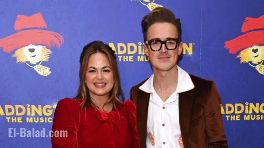 Giovanna Fletcher Wows in Sixties-Style Red Velvet Dress by Beloved Celebrity Brand