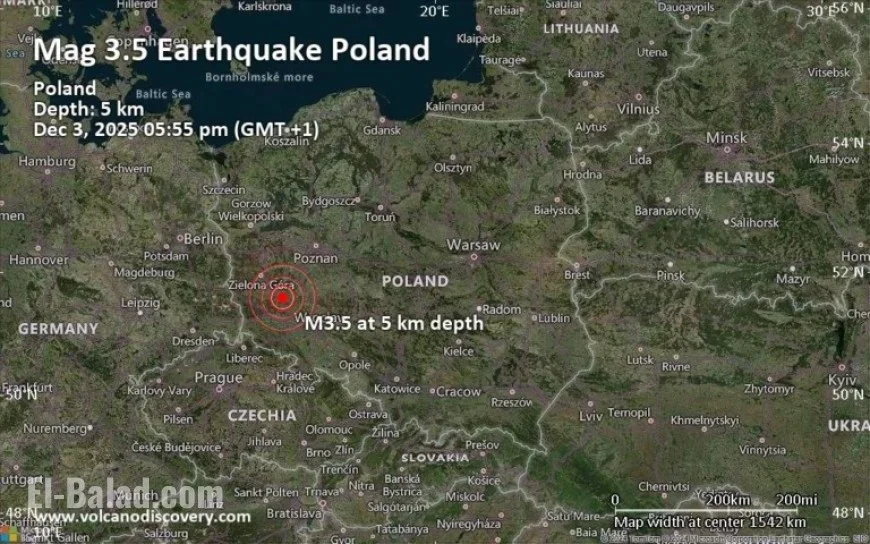 Magnitude 3.5 Earthquake Strikes 10 km Southwest of Glogow, Poland