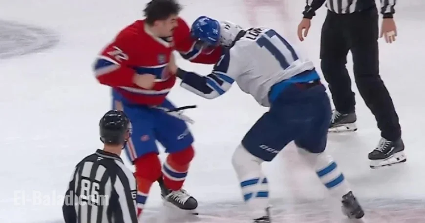 Arber Xhekaj Floors Adam Lowry in Intense Center-Ice Clash