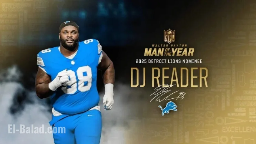 DL DJ Reader Wins Detroit Lions 2025 Walter Payton NFL Man of the Year Award