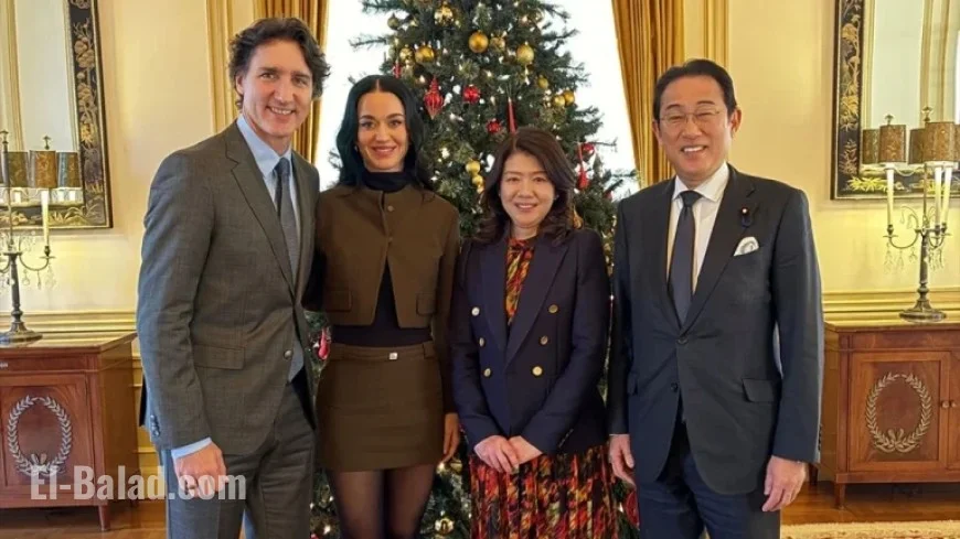 Katy Perry and Justin Trudeau Dine with Japan’s Ex-Prime Minister