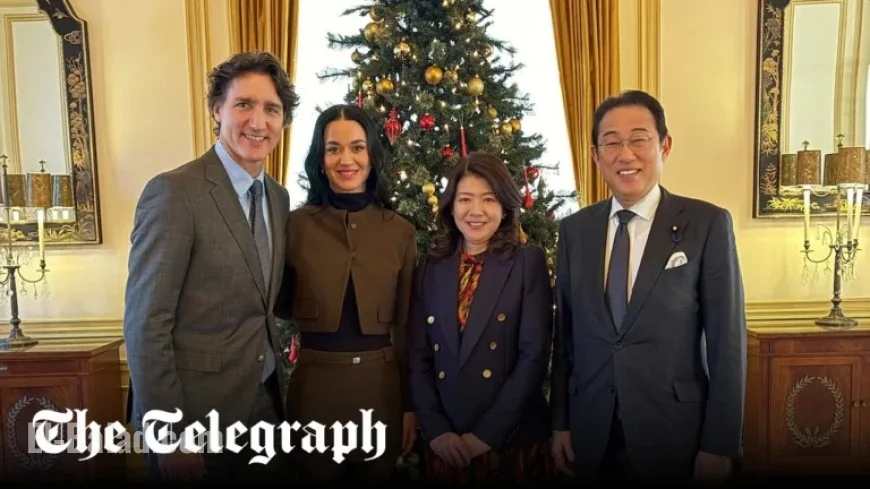 Katy Perry, Justin Trudeau Meet With Former Japanese Prime Minister