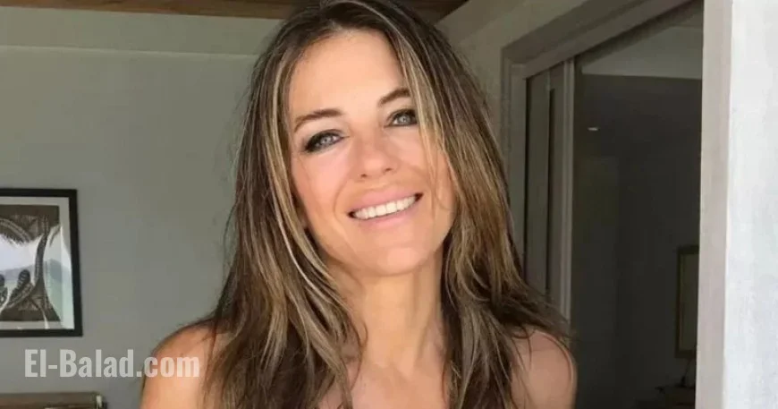 Liz Hurley Stuns in Bikini, Promotes Her Swimwear Line