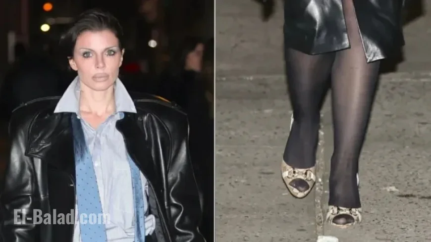 Julia Fox Reinvents Menswear with Gucci Python Pumps Amid Snakeskin Trend Surge