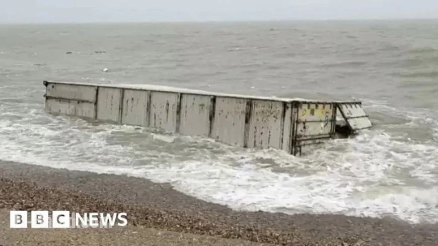 Cargo Ship Containers Wash Ashore on Sussex Beach: Video Footage Released