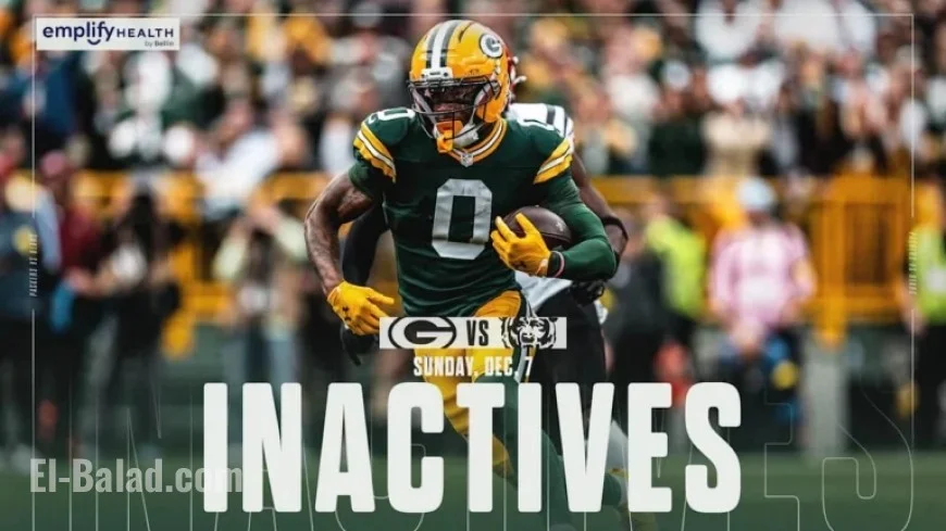 Matthew Golden and Javon Bullard Active; Packers vs. Bears Inactive List