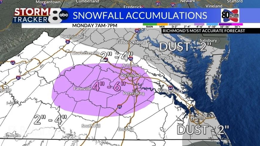 Richmond weather: Winter Storm Warning today with 1–3 inches of snow, slick travel expected